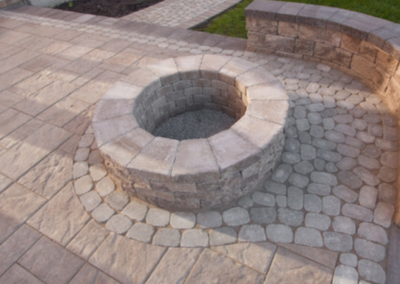 Elcon Contracting Stone Patio & Firepit with inlays